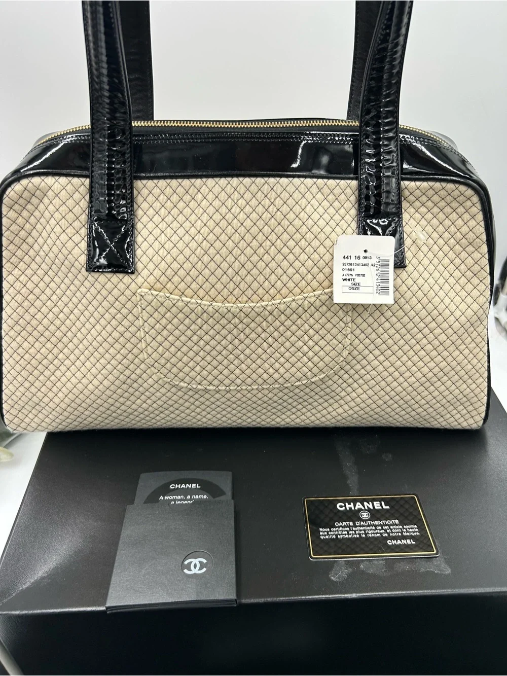 Women's Chanel vintage quilted CC bowling bag made in Italy NWT